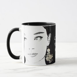 Taza Chica cara bonito moda floral ilustracion funky