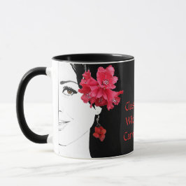 Taza Chica cara personalizable ilustracion de moda flor