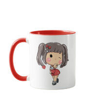 Chica Chibi Adorable Guiñando con TrenzasKawaiiCar