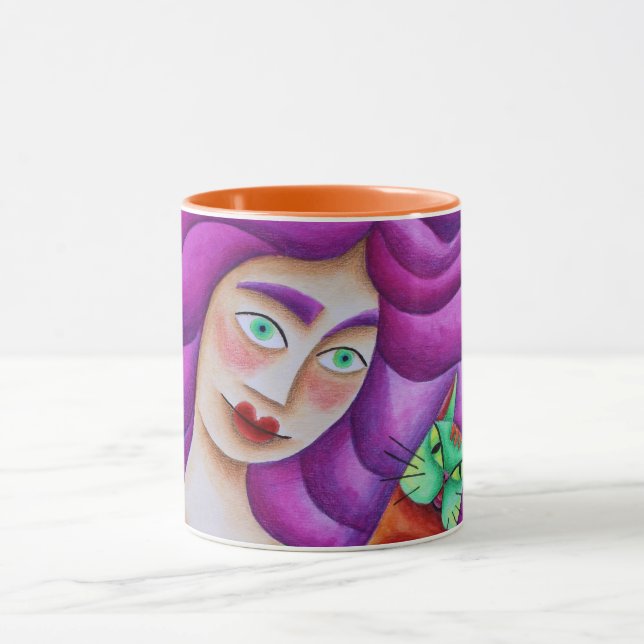 Taza Chica con su gato (Centro)