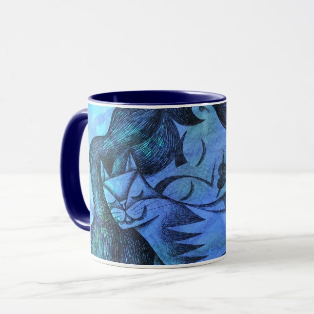 Taza Chica con su gato (Anverso izquierdo)
