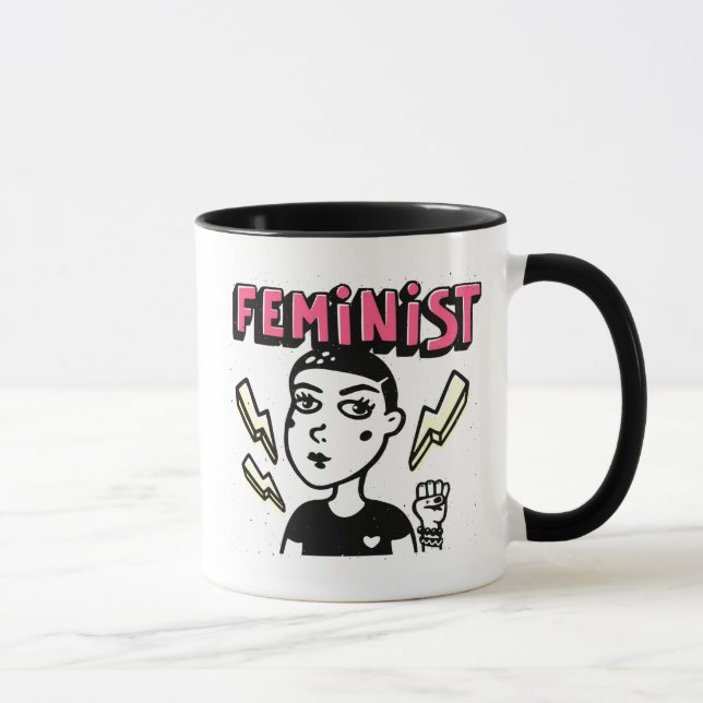 Taza Chica de arte pop feminista (Derecha)