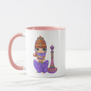 Taza Chica de bailarín de Belly Cute Purple Genie Doll