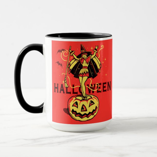 Taza Chica de Brujas de Halloween (cosecha) (Izquierda)