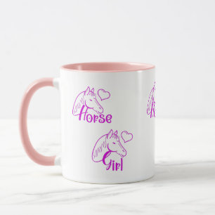 Taza Chica de Caballo en Morado con Fuente de Cabeza de
