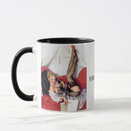 Taza Chica de clavija de teléfono retro Elvgren Vintage