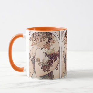 Taza Chica de fruta de época por Alphonse Mucha