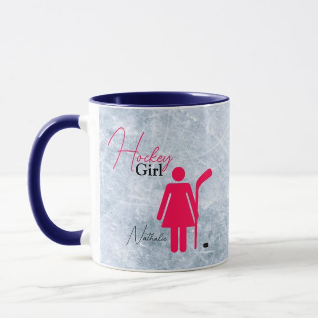 Taza Chica de hockey rosa caliente (Izquierda)