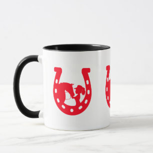 Taza Chica de la herradura roja y caballo