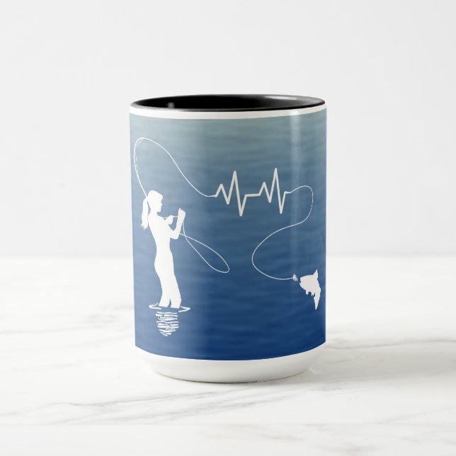 Taza Chica de la mosca Fly Fishing Hearbeat Fly (Centro)