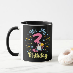 Taza Chica de nacimientos de 3 años de Cute Toucan
