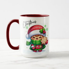 Taza Chica de Navidad sosteniendo una galleta