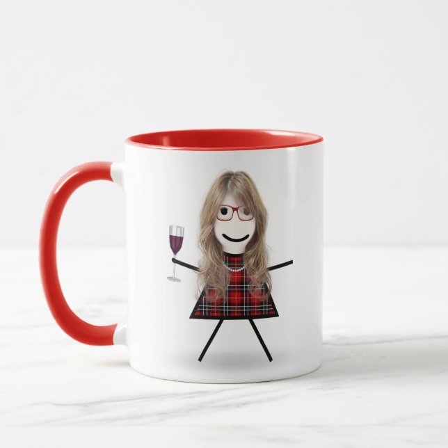 Taza Chica de palo con vidrio de vino y cita (Izquierda)