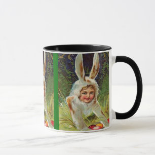 Taza Chica de Pascua Vintage en traje de conejo, ZSSG