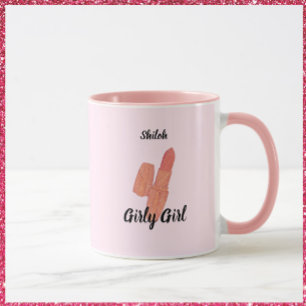 Taza Chica de pintalabios rosados de moda