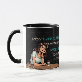 Taza Chica de plumas—Me despierto para tomar café