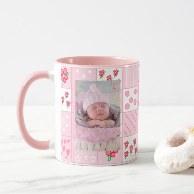 Taza Chica de recién nacido Personalizado Fotos Café Mu (Con donut)