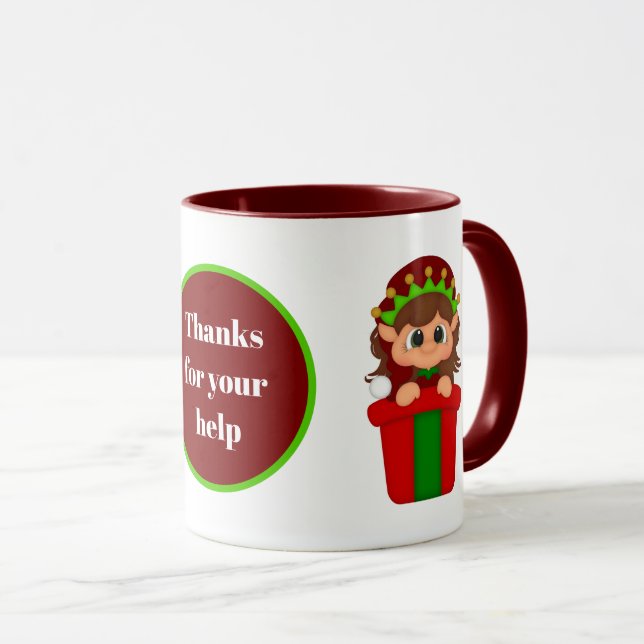 Taza Chica elf gracias agregar mensaje de nombre (Anverso derecho)