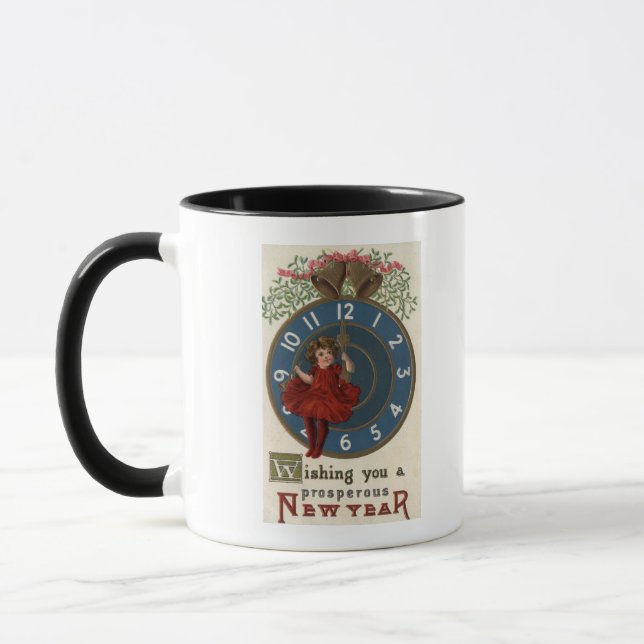Taza Chica en rojo sentado en el reloj (Izquierda)