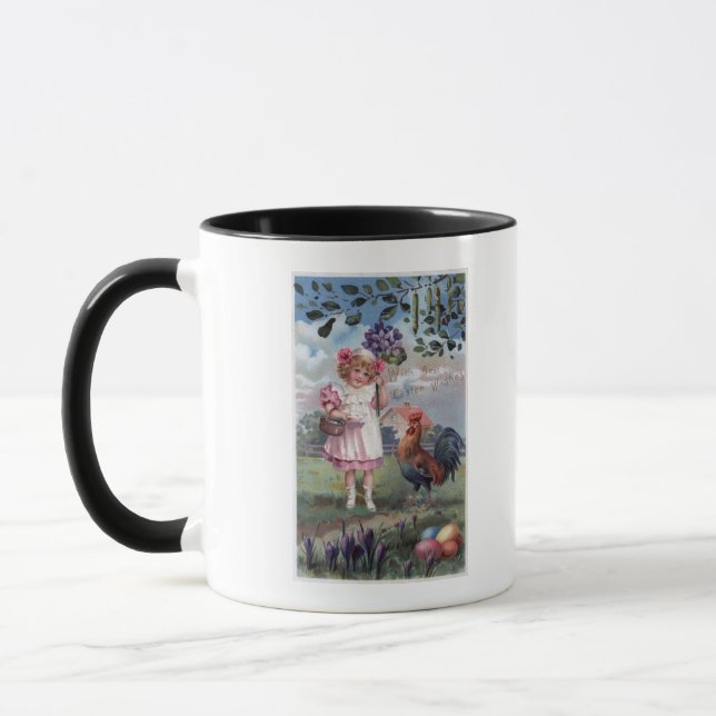 Taza Chica en rosa sosteniendo flores moradas (Izquierda)