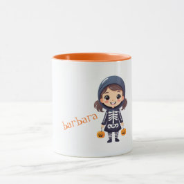 Taza Chica en un esqueleto de Halloween