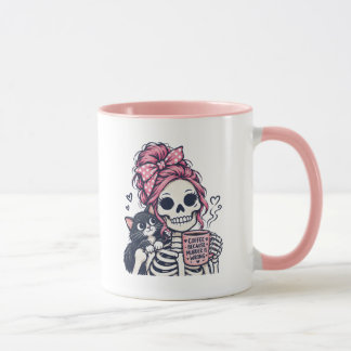 Taza Chica esqueleto de gato de café