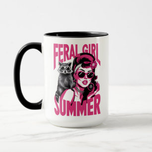 Taza Chica Feral Vintage Verano Zarigüeya Mapache Diver