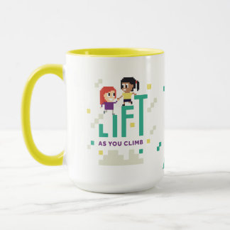 Taza Chica Geek X: Levante mientras subes 15 oz Mug