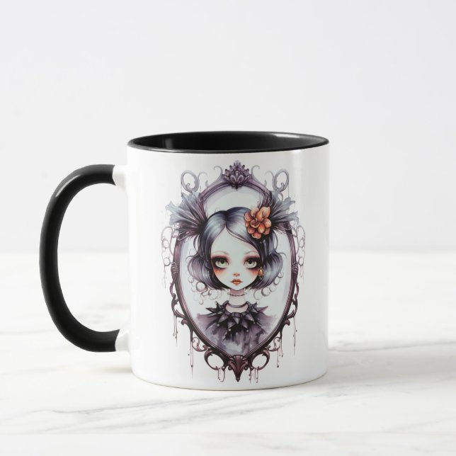 Taza Chica gótica en Halloween, espejo victoriano (Izquierda)