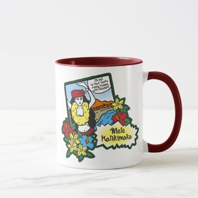 Taza Chica Hula Mele Kalikimaka Personalizado de navida (Derecha)