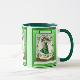Taza Chica irlandés que lleva el verde