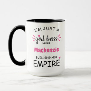 Taza Chica Jefe Construyendo su Imperio Añadir Nombre 