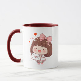 Taza Chica Linda Con Carta De Amor