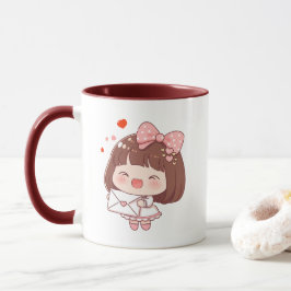 Taza Chica Linda Con Carta De Amor