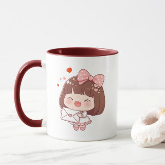 Taza Chica Linda Con Carta De Amor