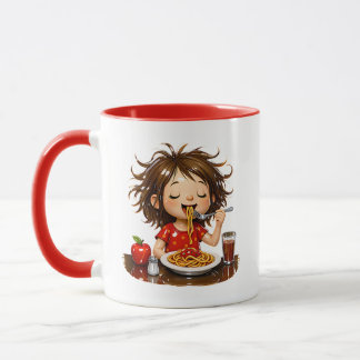 Taza Chica Llena de Encanto Amante de la Espaguetis Tem