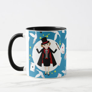 Taza Chica mago muestra fiesta de cumpleaños
