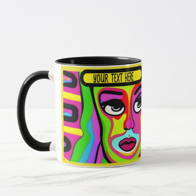Taza chica maquillaje pshycodelic editable (Izquierda)