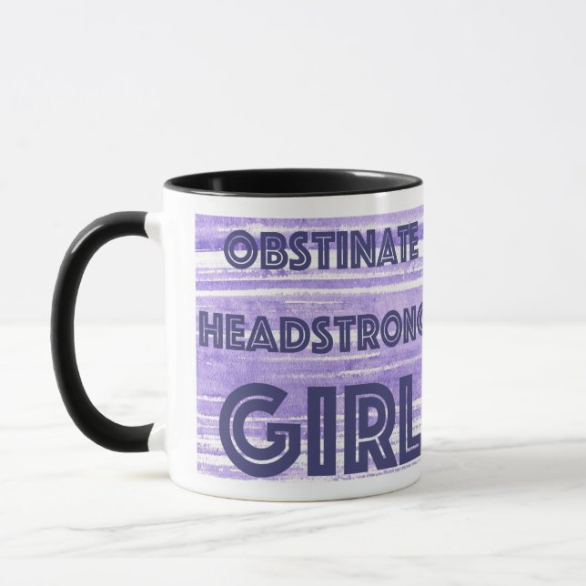 TAZA CHICA OBSTINADO DE CABEZA PURPLE MUG" (Izquierda)