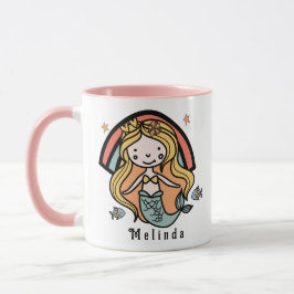 Taza Chica personalizada Escandinava Cute Mermaid