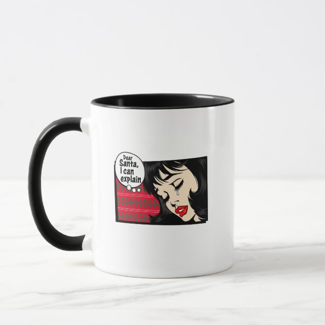 Taza Chica Pop Art de Navidad Santa puedo explicar (Izquierda)