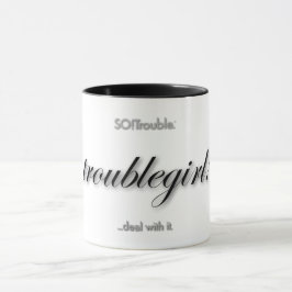Taza ¡chica problemática! en negro sobre blanco