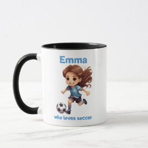 Taza Chica que ama el fútbol con tu nombre