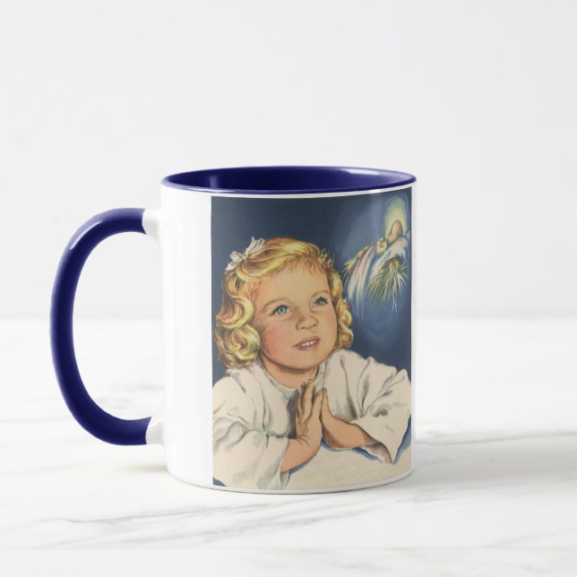 Taza Chica rezando a Jesucristo, oraciones en tiempo de (Izquierda)
