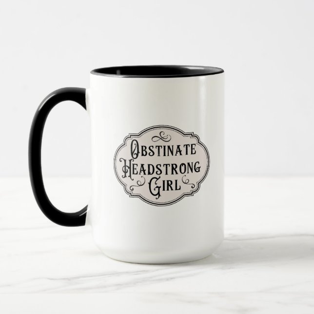 Taza Chica terca y testaruda de Jane Austen (Izquierda)
