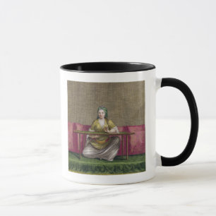 Taza Chica turco, bordando, siglo XVIII (engravin