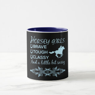 Taza Chica Valiente Dura y Elegante de Caballo en Azul 