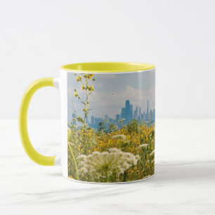 Taza Chicago según lo visto del pájaro del puerto de