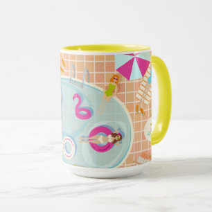 Taza Chicas de bikini y chicos jugando al billar