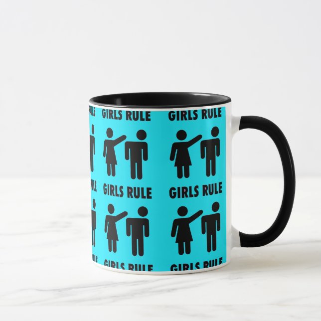 Taza Chicas divertidos gobiernan el poder del Chica azu (Derecha)